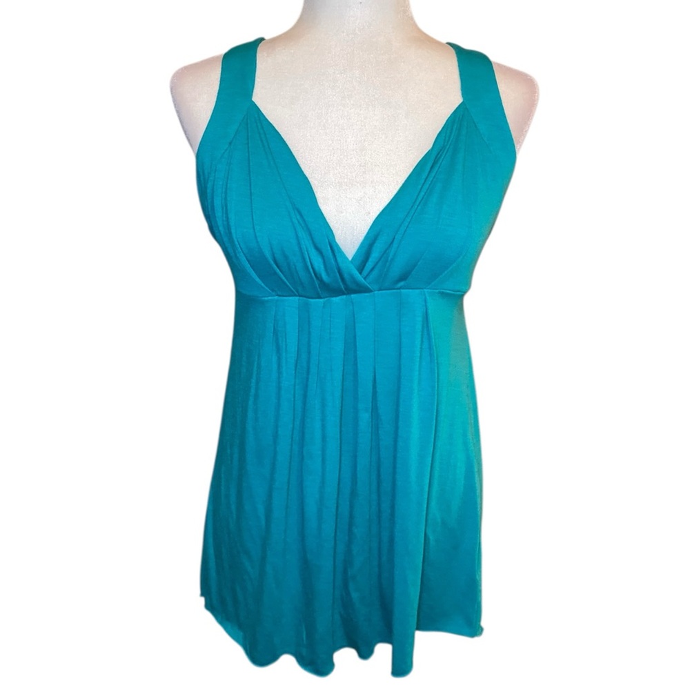 Belle Du Jour Turquoise Sleeveless Blouse